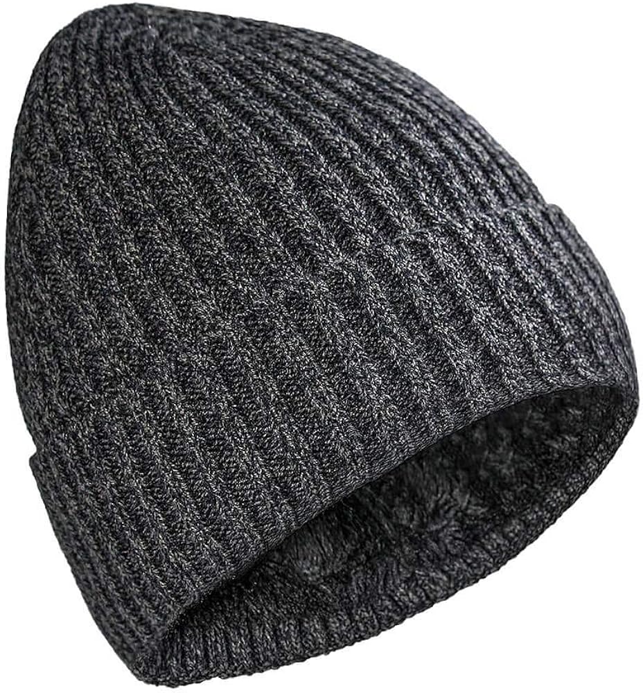 Winter Beanie for Men & Women: Cold Weather Thermal Fleece Lined Knit Hat | Warm Cuffed Stocking Cap