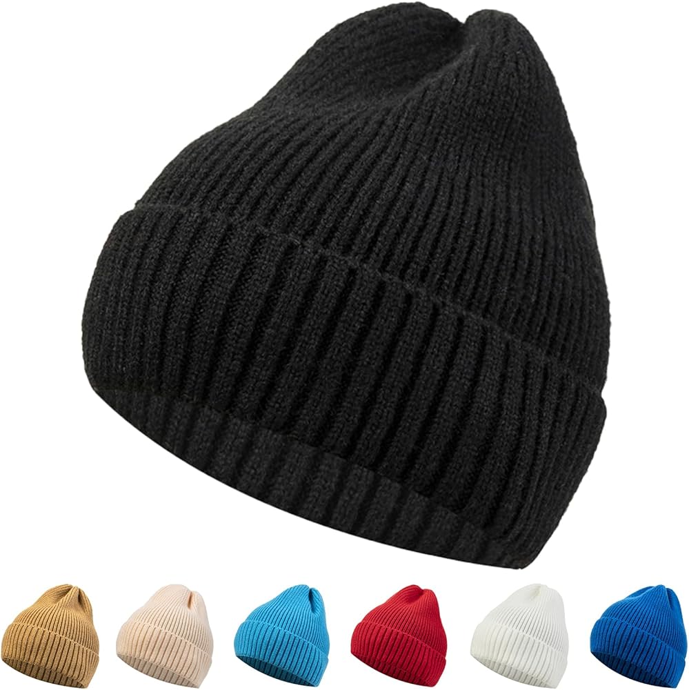 Beanie Hats for Women Men, Soft and Skin Friendly Warm Winter Caps Unisex Fashion Knit Cuffed Cap Ski Hat