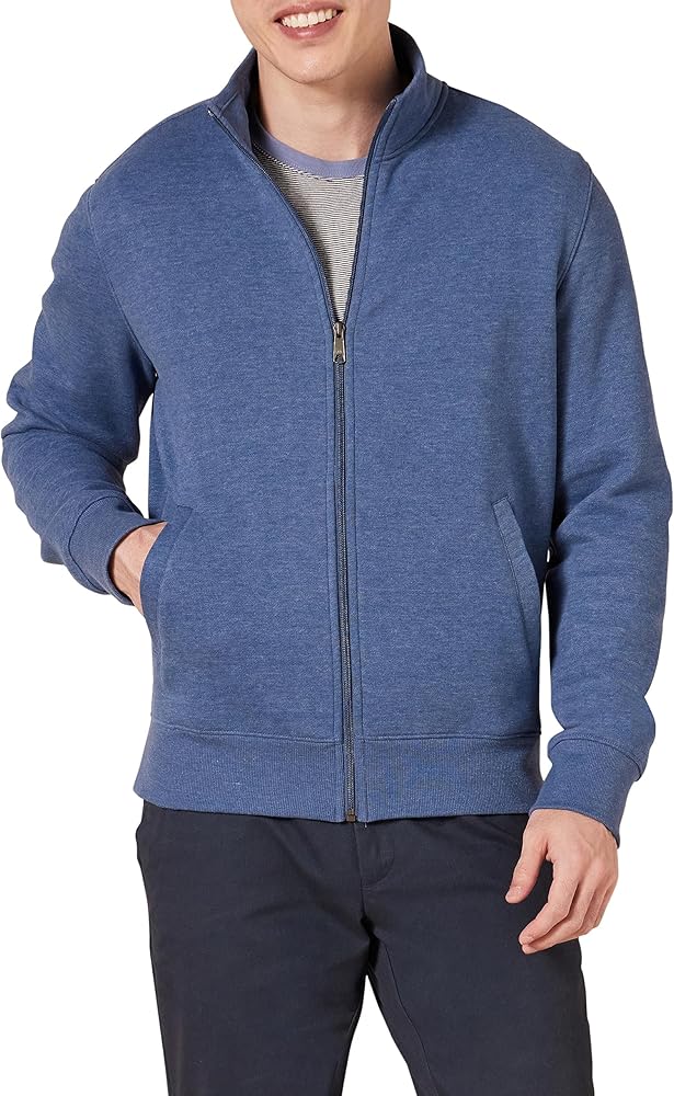Amazon Essentials Men's Sweatshirt, Mock Neck, Fleece Zip Up