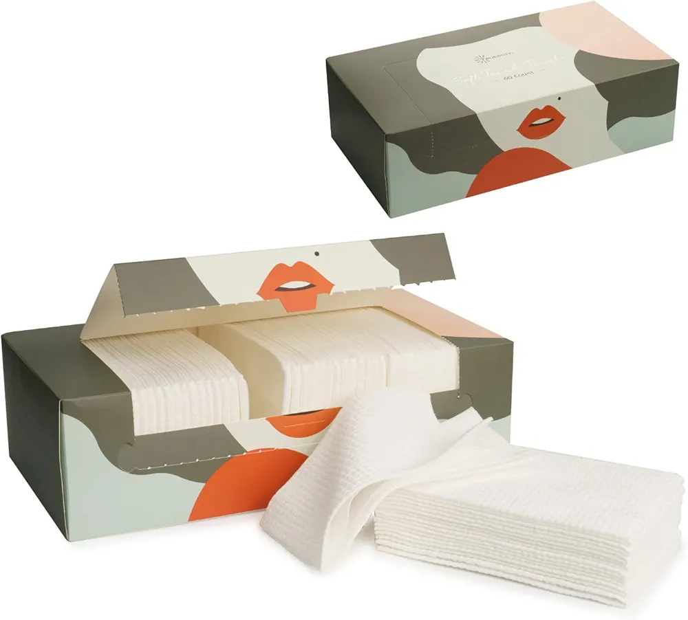 Premium Odorless Disposable Face Towels - 60 ct, Biodegradable Face Towel For Drying Face, Disposable Face Cloths, Clean Towels Xl, Face Towelettes Disposable Washcloths, Facial Towels For Women