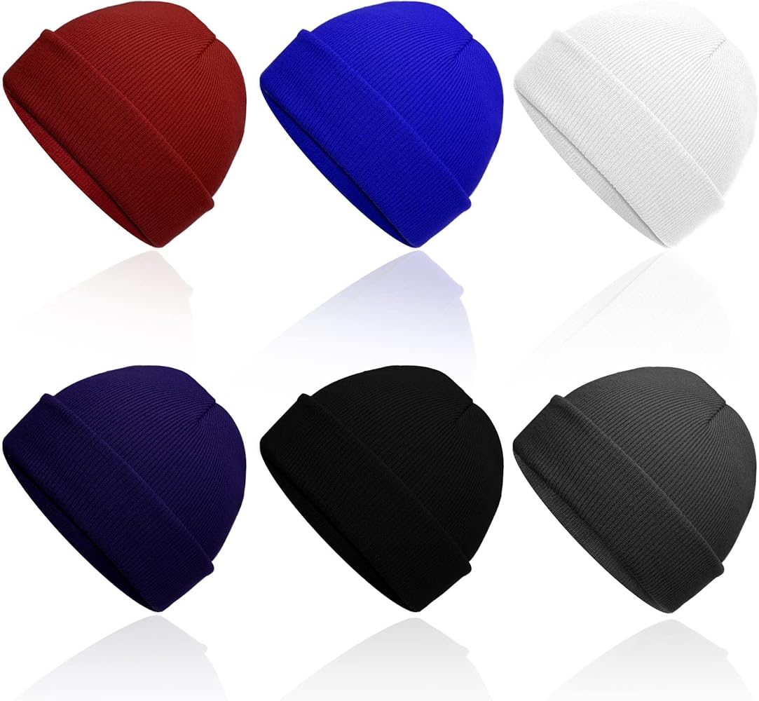 JUNEBRUSHS 6 Pack Winter Beanie Hat Knit Warm Knitted Caps for Men Women