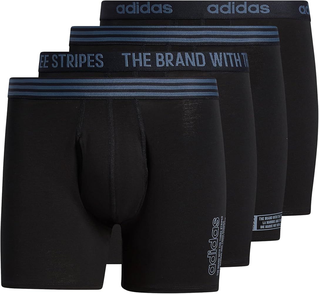 adidas Men's Core Stretch Cotton Boxer Brief Underwear 4-Pack