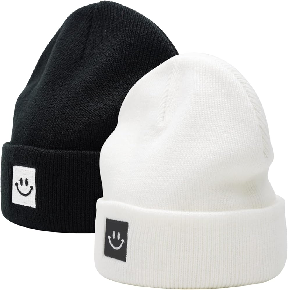55cube Beanie Hats for Men Women 2 Pack