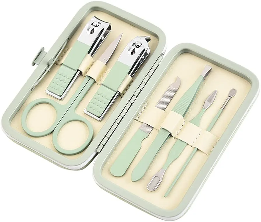 Manicure Set Set7-piece Personal Care Portable Nail Set with Built-in Nail File Suitable for Men and Women's Home Travel Manicure Set Manicure Nail Clippers Kit