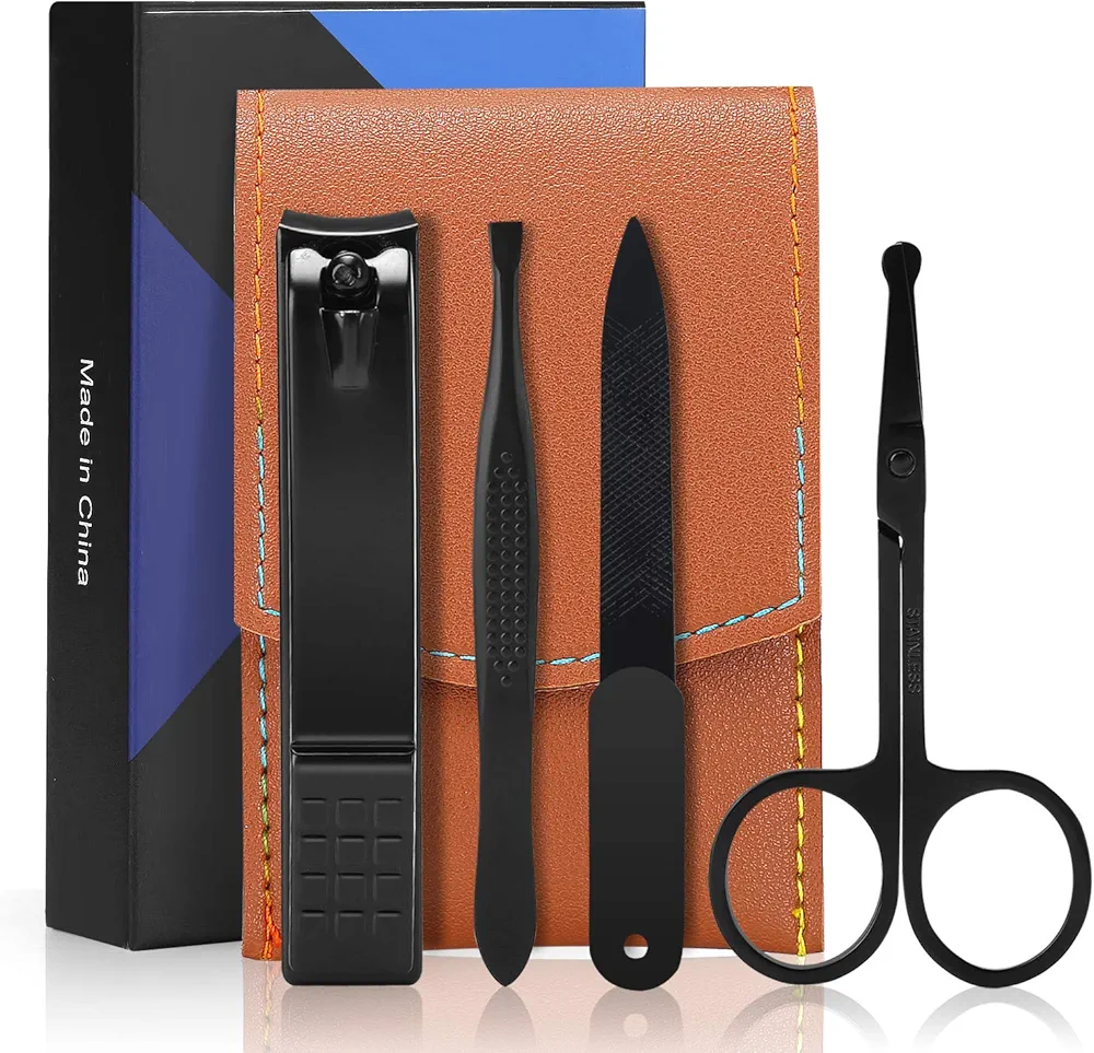 Nail Clipper Set Manicure Set Men Accessories Personal Nail Care Tools Nail Clippers Aceoce Travel Grooming Kit Manicure PedicureTools Kit Personal Care Set Nail kit Set Gift for Men Fathers Parents