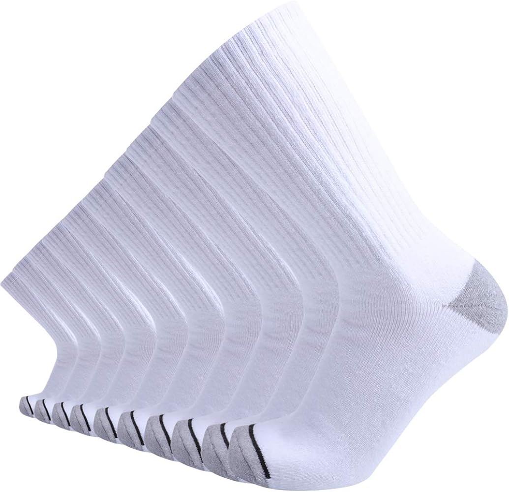 SoxDaddy Men’s 10Pack Athletic Socks,Comfy Cotton Full Cushion Casual Crew Socks