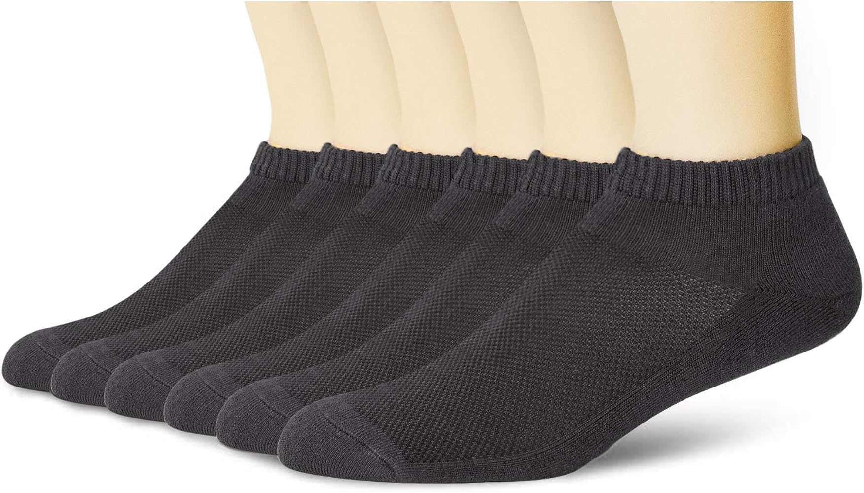 +MD 6 Pairs Low Cut Socks for Mens/Womens, Liner Cushion Wicking Smell Control, Athletic Running Sports Casual Socks