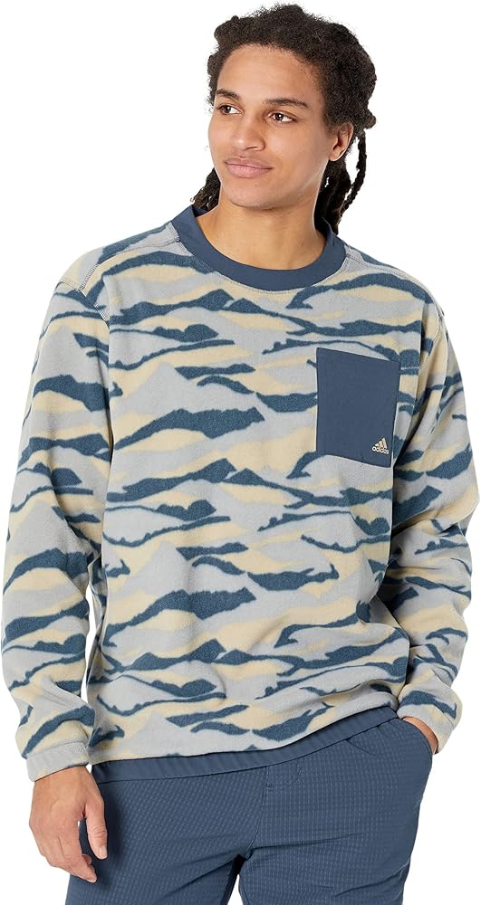adidas Men's Texture Printed Crew Golf Sweatshirt