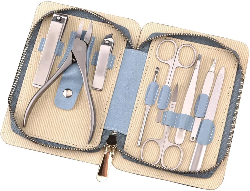 Nail Clipper Set Stainless Steel Nail Clippers 9-Piece Personal Care Nail Manicure Set Nail File Suitable for Men and Women Home Travel Manicure Set