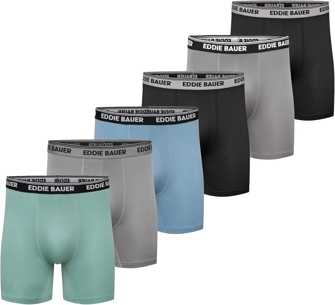 Eddie Bauer Men's Jersey Boxer Brief With Contoured Pouch 6 Pack