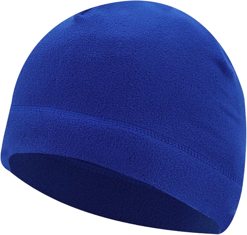 Colorfast Knit Beanie Elastic Winter Beanie Winter Beanie Hat for Men Women Cuffed Thick Fleece Skull Cap Royal Blue
