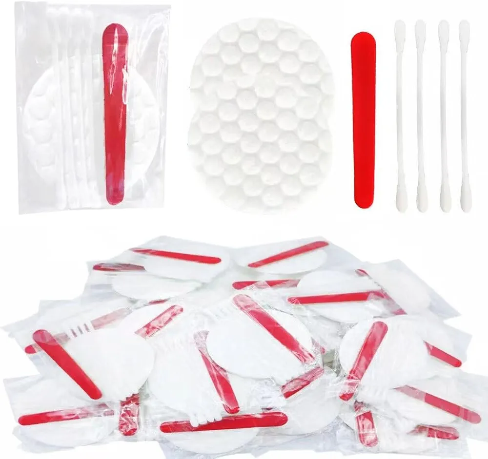 50 Sets Hotel Vanity Kit Individually Wrapped, Disposable Travel Amenities Kit Bulk, Cosmetic Cotton Pads, Cotton Swabs, Nail File for Shelter, Homeless, Motels, Nursing Home
