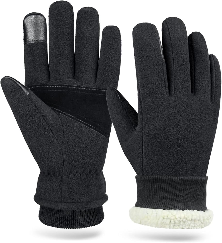 Cierto Cold Weather Gloves | Winter Fleece Warm Gloves | Men & Women Touchscreen Insulated Thermal Gloves for Ski Cycling