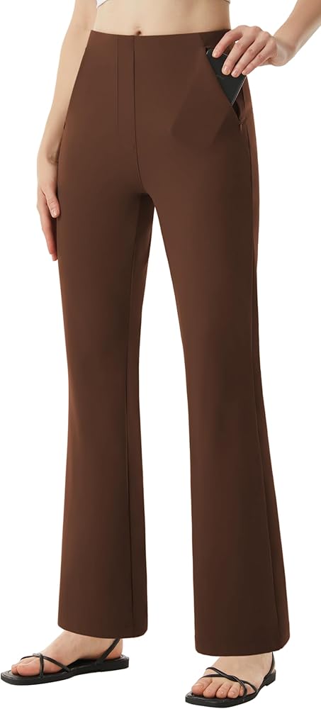 AFITNE Women’s Yoga Dress Pants High Waisted Stretchy Straight Leg Business Casual Pants with Pockets Pull On Work Slacks