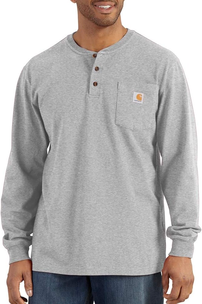 Carhartt Men's Loose Fit Heavyweight Long-Sleeve Pocket Henley T-Shirt