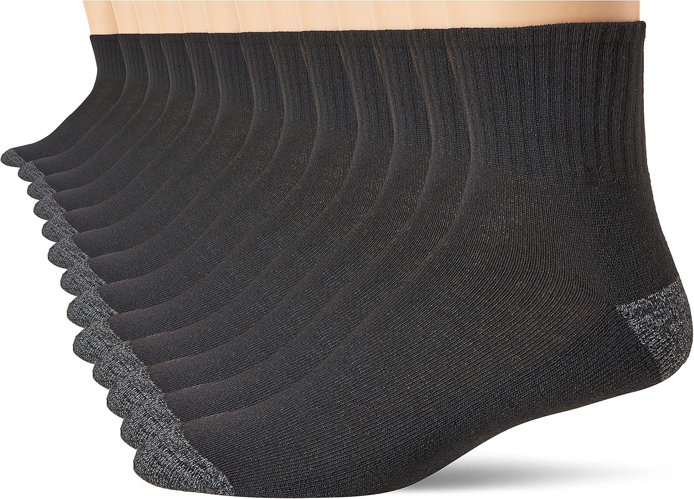 Gildan Men's Polyester Half Cushion Ankle Socks, 12-Pairs