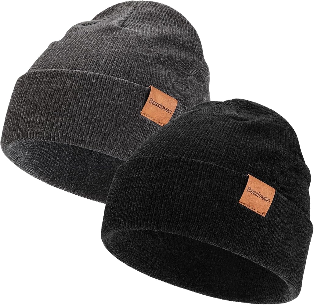 Winter Beanie Hat for Men: Warm Knit Beanie Unisex Skull Cap Men Women Cuffed Hat for Cold Weather