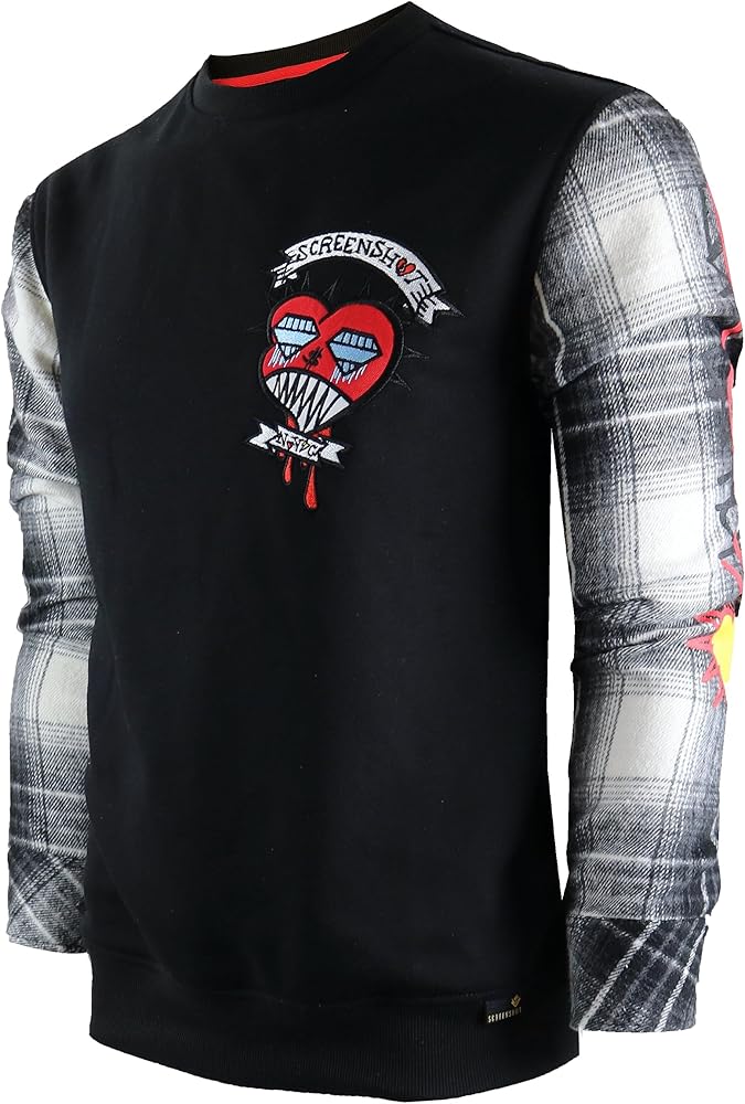 SCREENSHOT CREWNECK 3202 Mens Urban Streetwear NYC Graffiti Hip Hop Fleece Pullover Active Fashion Crew Neck Sweatshirt Top