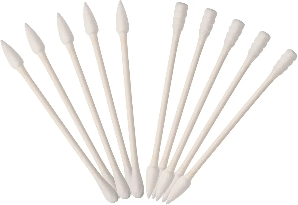Pangda Cotton Swabs Cotton Tipped Applicator Double Tipped with Cardboard Handles, 400 Pieces (Pointed and Spiral Tip, Pointed and Round Tip)
