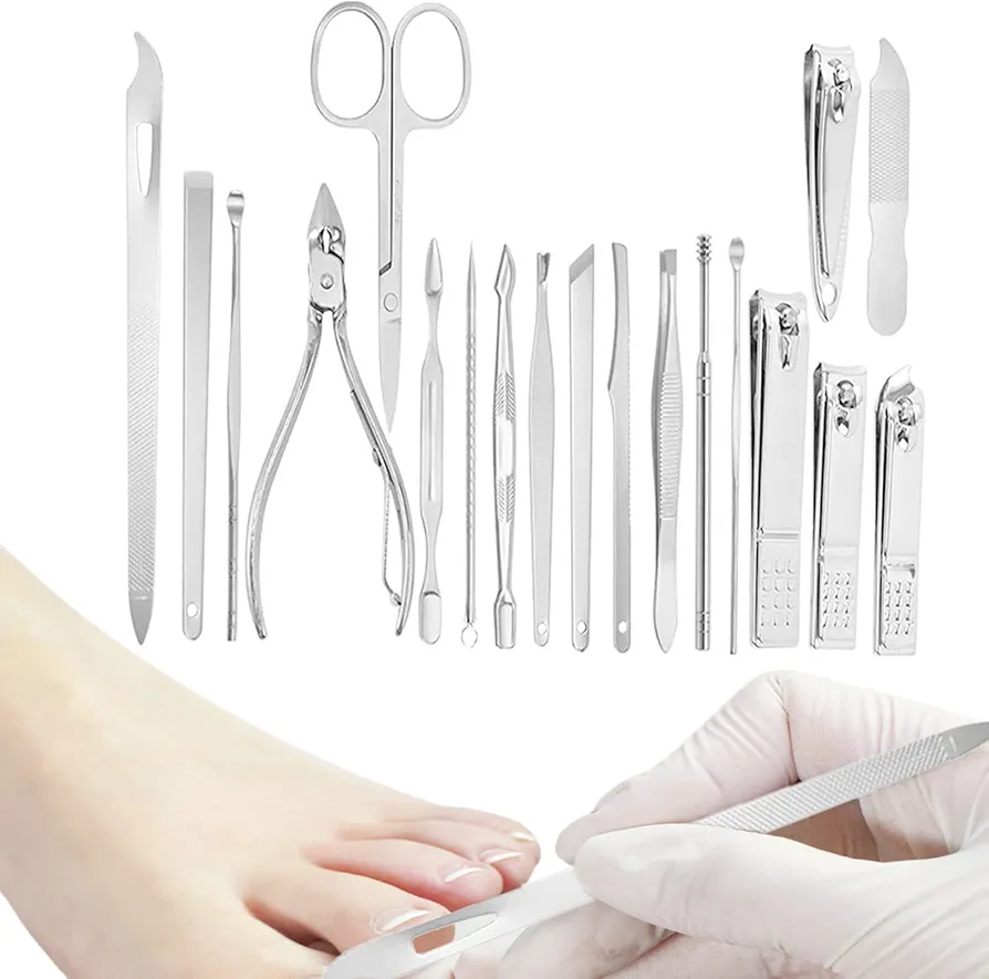 Manicure Set Personal Care | Stainless Steel Manicure Set of,Professional Manicure Set, Grooming Kit, Nail Tools with PU Leather Travel Case Buogint