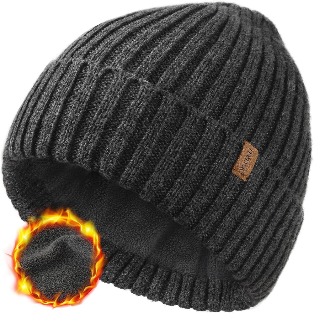 FURTALK Beanie for Men Women Thick Winter Unisex Cuffed Beanie Knit Hats Soft Warm Ski Hats