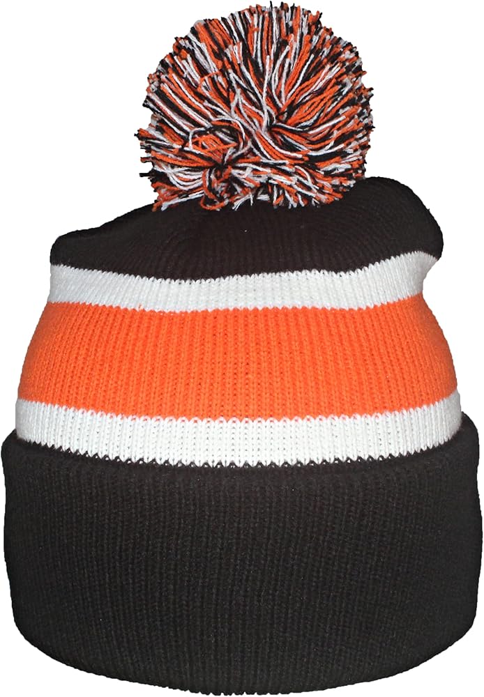 Quality Cuffed Cap with Large Pom Pom (One Size)(Fits Large Heads)
