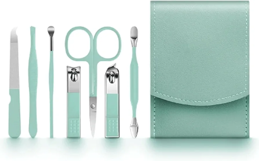 7 Pcs Colour Nail Clipper Set Pedicure Kits Eyebrow Scissors Portable Luxury Manicure Sets Personal Care Tools