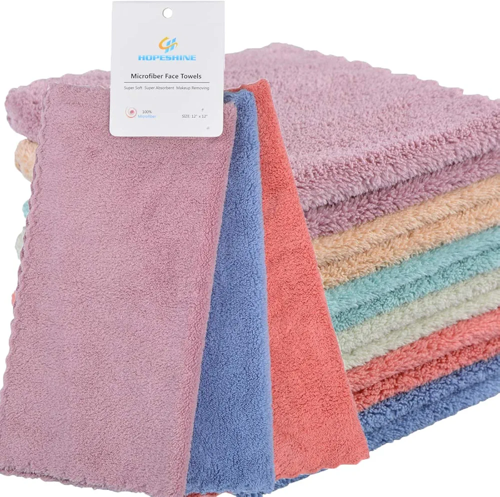 Face Makeup Remover Cloths Wash Towels Facial Cleaning Wipes Reusable Soft for Sensitive Skin Erase Mascara, Eyeliner, Foundation Lipstick 12 inch X 12 inch