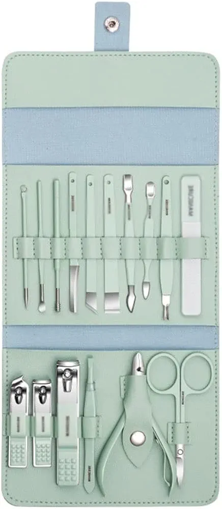 Nail Clippers Set 16-piece Set Of Nail Clippers Set Manicure Set Personal Care Set Professional Pedicure Set Beauty Set An Ideal Gift for Friends and Family Beauty Tool Portable Set(Green-16-piece set