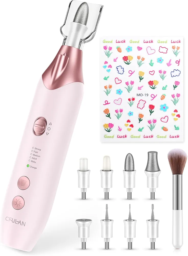 Stocking Stuffers for Adults Women Gifts for Women, 10 in 1 Professional Manicure Pedicure Kit Womens Gifts for Christmas, 5 Speed Rechargeable Nail Drill Toenail Grinder for Women Men - Pink