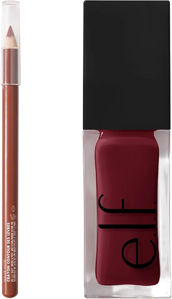 e.l.f. Glow Reviver Lip Oil & Cream Glide Lip Liner Bundle, Nourishing, High-Shine Tinted Lip Oil & Highly-Pigmented Lip Pencil, Vegan & Cruelty-Free