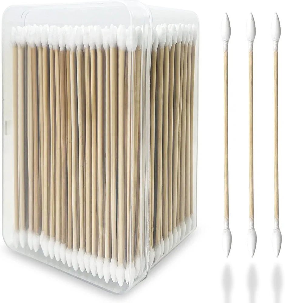400PCS Gun Cleaning Swabs, Double Ended Cotton Swabs, 6 Inch Long Cotton Swab in Storage Box - Pointed Cotton Swabs, Bamboo Cotton Swabs Lint Free for Gun Cleaning, Electronic, Makeup…