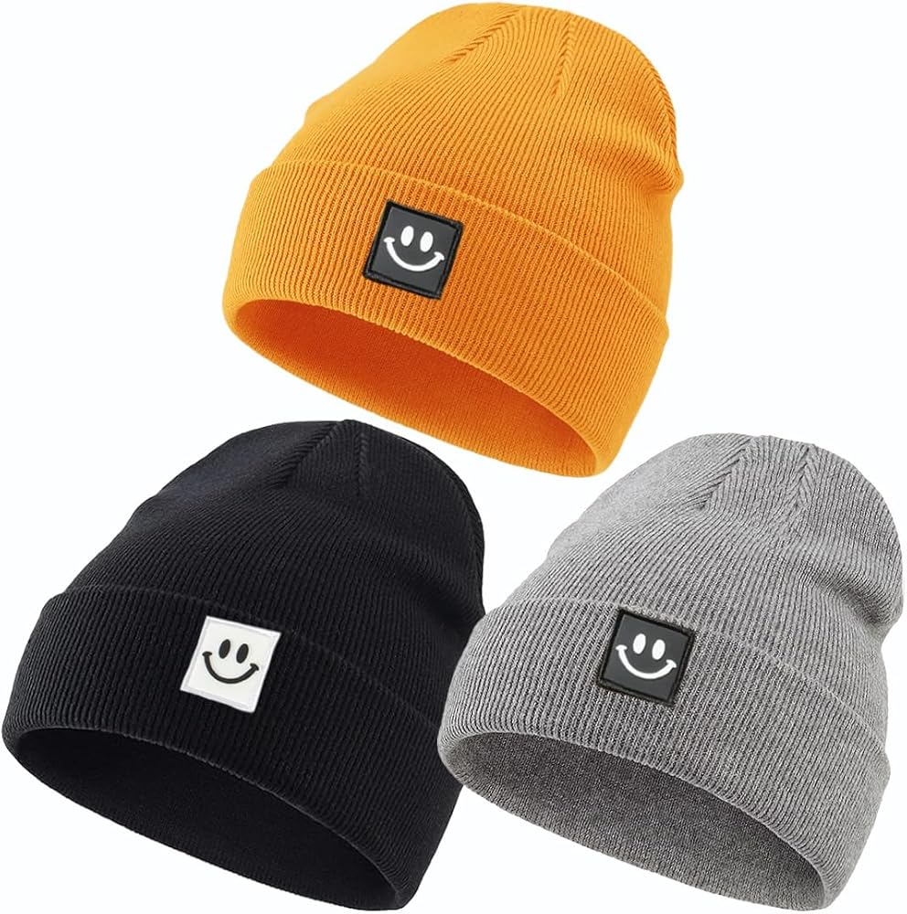 KMOLY Beanie Hat for Men Women 3 Packs, Thick Knit Winter Hat Soft Cuffed Beanies Bulk Skull Cap Unisex Slouchy Ski Watch Cap