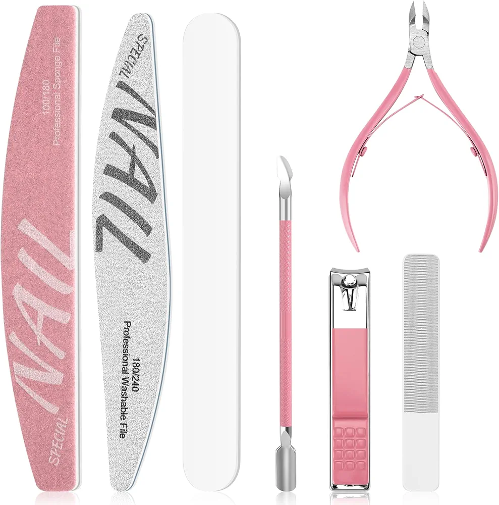 Manicure Set Women Nail Kit for Women Nail File Kit Manicure Tools Nail Care Kit with Nail Clippers Cuticle Trimmer Pusher Glass Nail File and Buffers for Natural Acrylic Nails Cuticle Set with Case