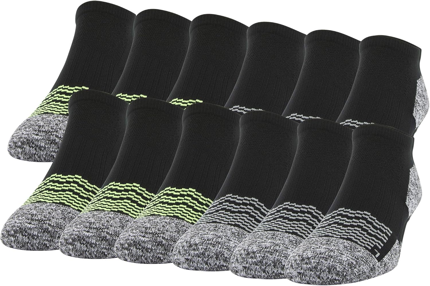 Gildan Men's Active Strategic Cushion No Show Socks, Multipairs