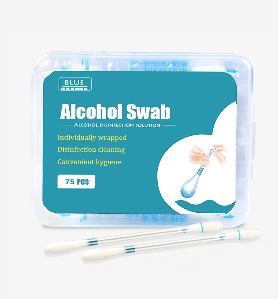 75ct Alcohol Qtips Cotton Swabs Emergency Care Sanitary Makeup Cotton Buds Tip for Women Men Baby (Alcohol Stick) (alcohol swabs)