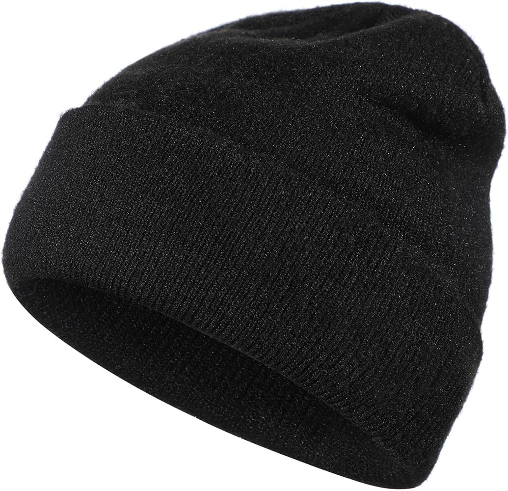 Achiou Beanie Hat for Women Men, Warm Cuffed Knit Hat for Skiing Running Outdoor Sports