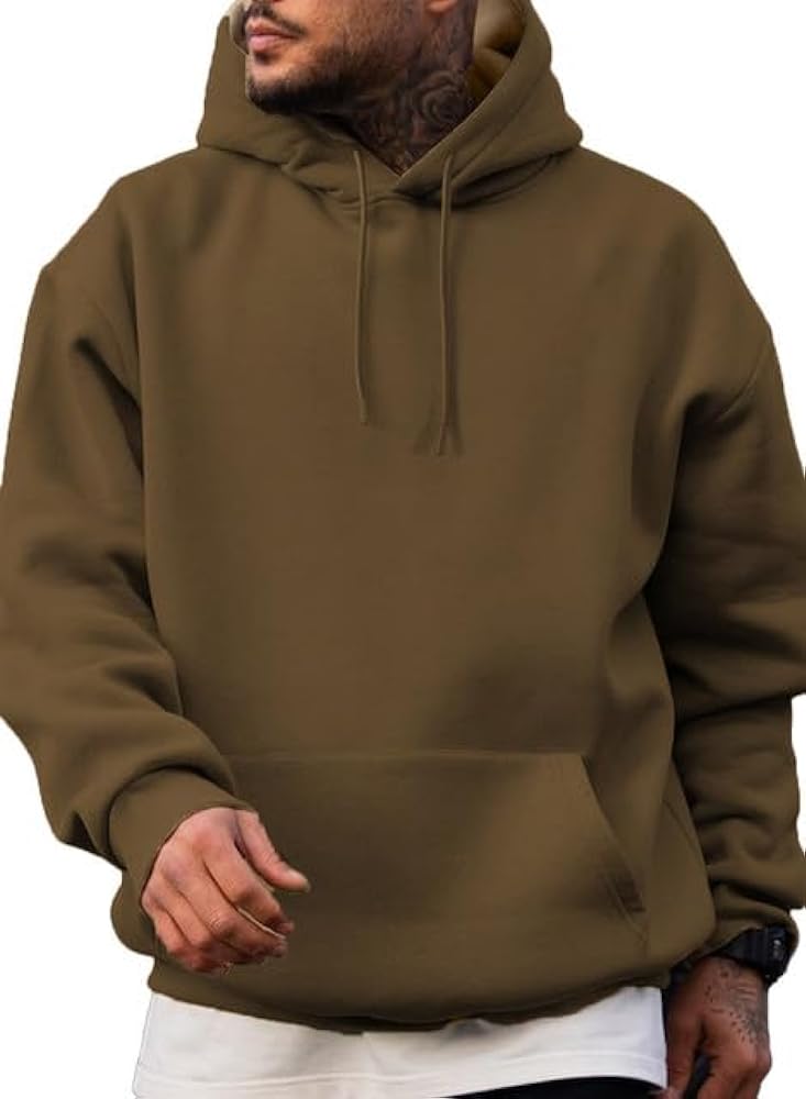 JMIERR Mens Casual Cotton Hooded Collar Drawstring Hoodies Pullover Sweatshirts Casual Long Sleeve Shirts