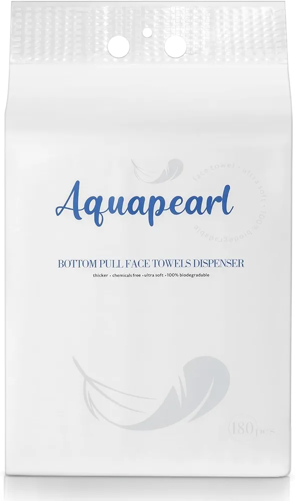 Clean Towels XL™, Hang Up Bottom Pull Face Towel, 100% USDA Biobased Face Towel, Disposable Face Towelette, Makeup Remover Dry Wipes, Ultra Soft, 180 Ct, Value Family Size, 1 Pack