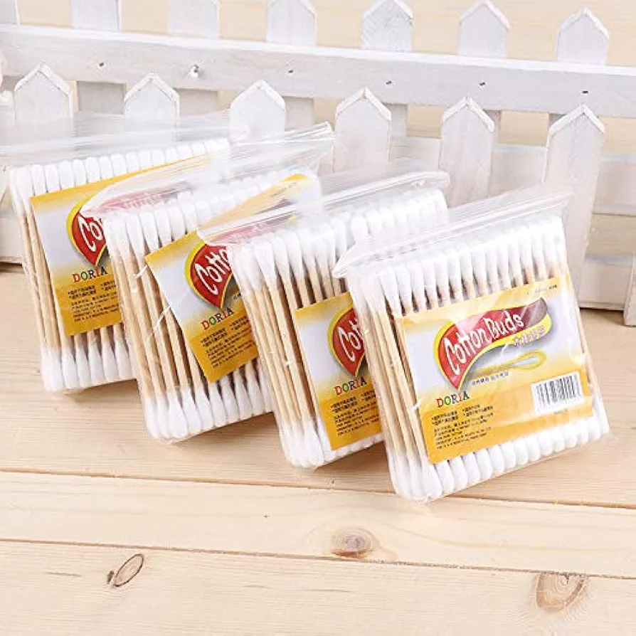 80 Bags Double Headed Stick Disposable Cotton Swab Beauty Salon Hygiene Clean Makeup Makeup Remover Cotton Swab