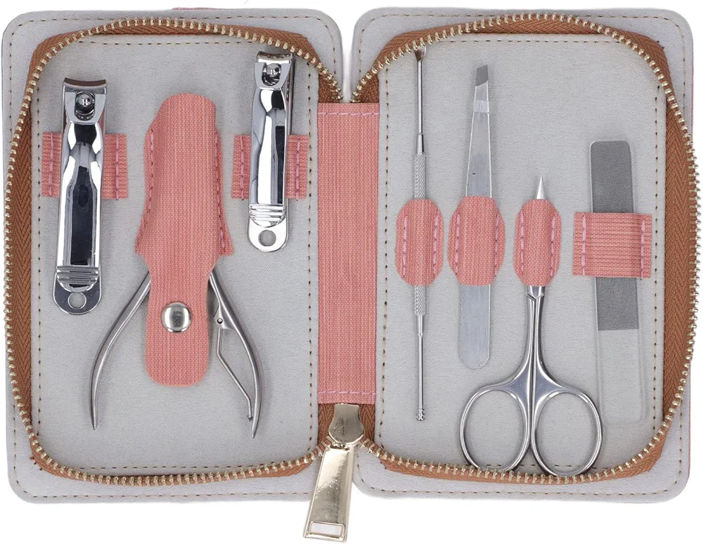 7in1 Manicure Sets Personal Care Tools, Manicure Set Nail Clipper Set, Stainless Steel Professional Nail Clippers Pedicure Set, for Nail Salons Makeup Studios