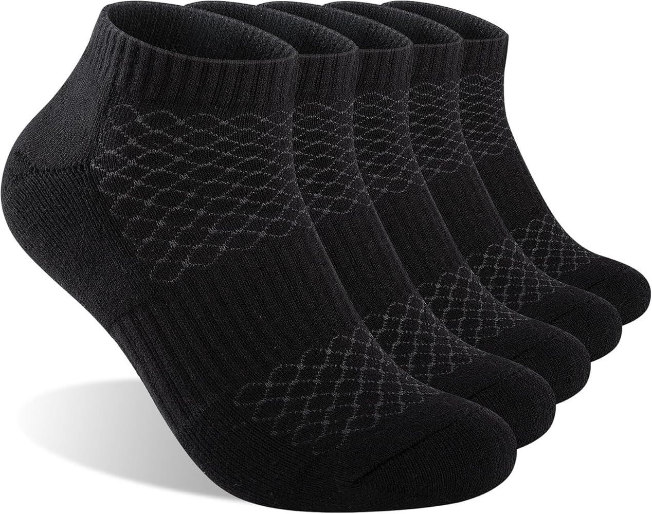Mens 100% Cotton Cushioned Ankel Socks, Athletic Performance Running Moisture Wicking Breathable socks