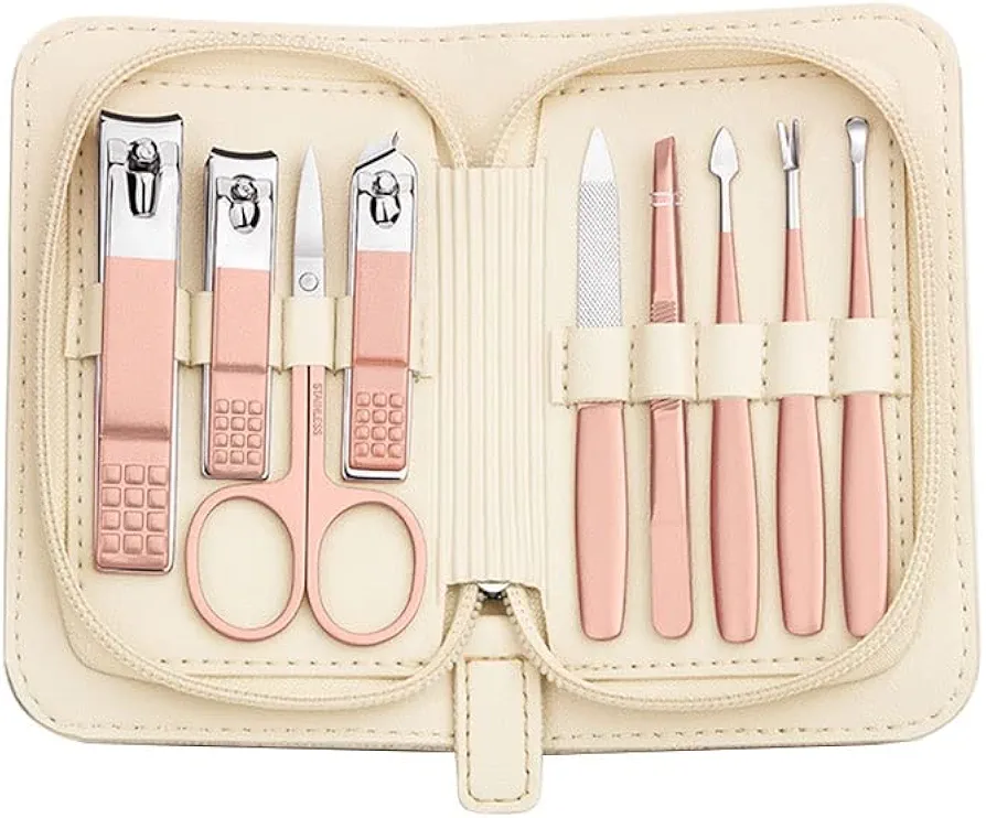 Manicure Pedicure Set 9-Piece Manicure Set Personal Care Nail Clippers Set Professional Pedicure Set Beauty Set for Men and Women Elderly Patients Nail Care for Travel or Home