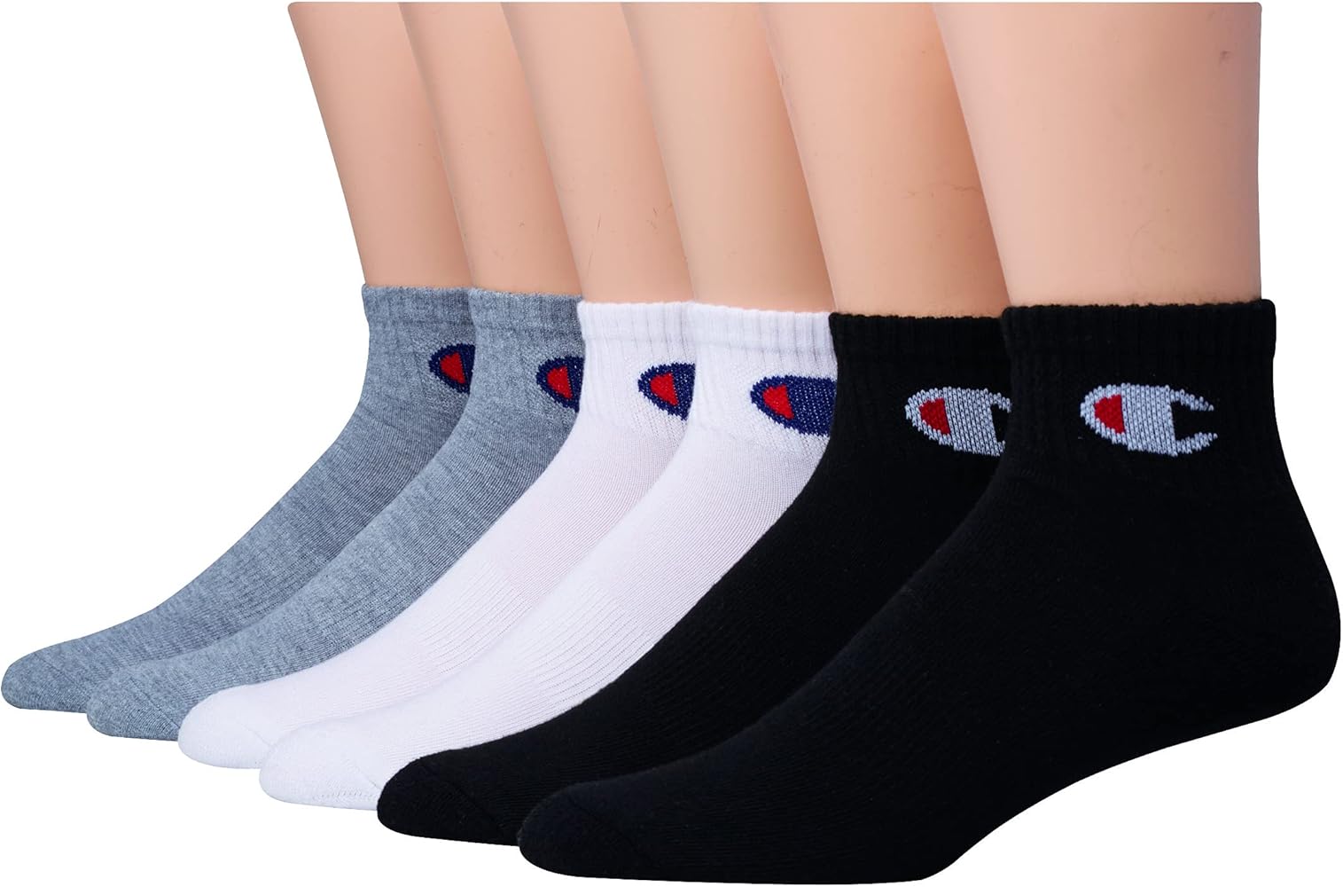 Champion Men's Double Dry Moisture Wicking Ankle Socks; 6, 8, 12 Packs Available