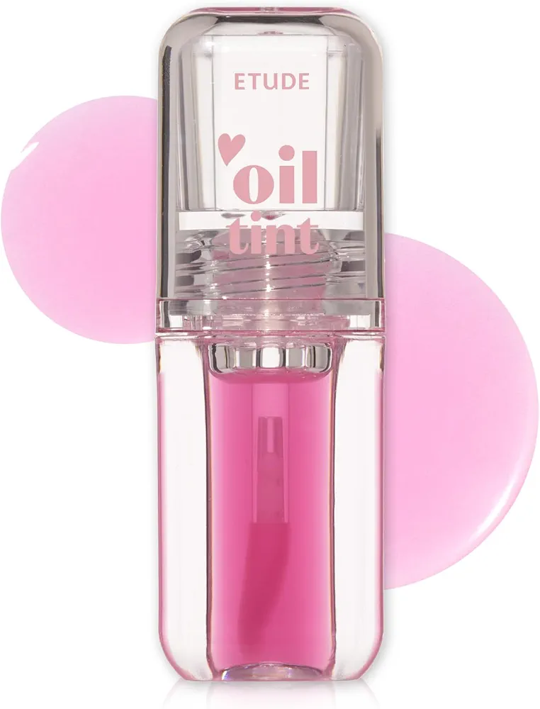 ETUDE Dear Darling Oil Tint #6 Pink Oil 4.2g | High Moisturizing and Strong Hydrating Lip Oil/Lip Gloss | Smooth and Moist Lips | Non-Sticky Lip Oil Tint For Dry Lips | K-beauty