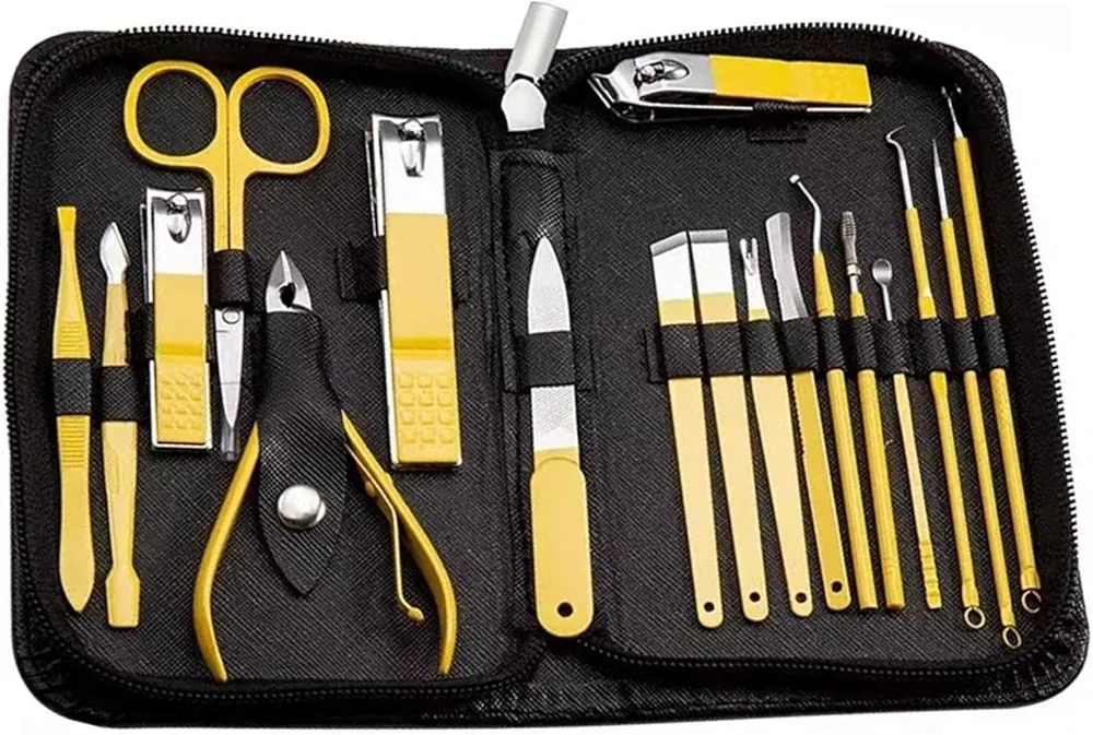Nail Clipper Set, Tuefuzy 18 in 1 Stainless Steel Nail Manicure Set, Nail Care Kit, Manicure Kit, Womens Mens Grooming Kit, Professional Manicure Pedicure Kit