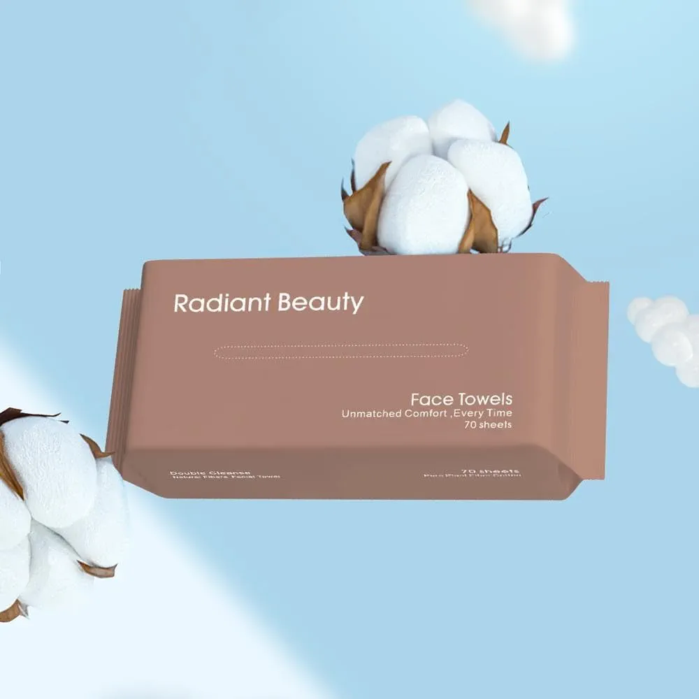 Radiant Beauty Face and Body Disposable Towels – Soft, Hygienic, Single-Use Cleansing Wipes for Skincare, Travel, and Gym – 70 Sheets