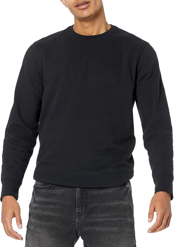 Amazon Essentials Men's Long-Sleeve Lightweight Fleece French Terry Crewneck Sweatshirt