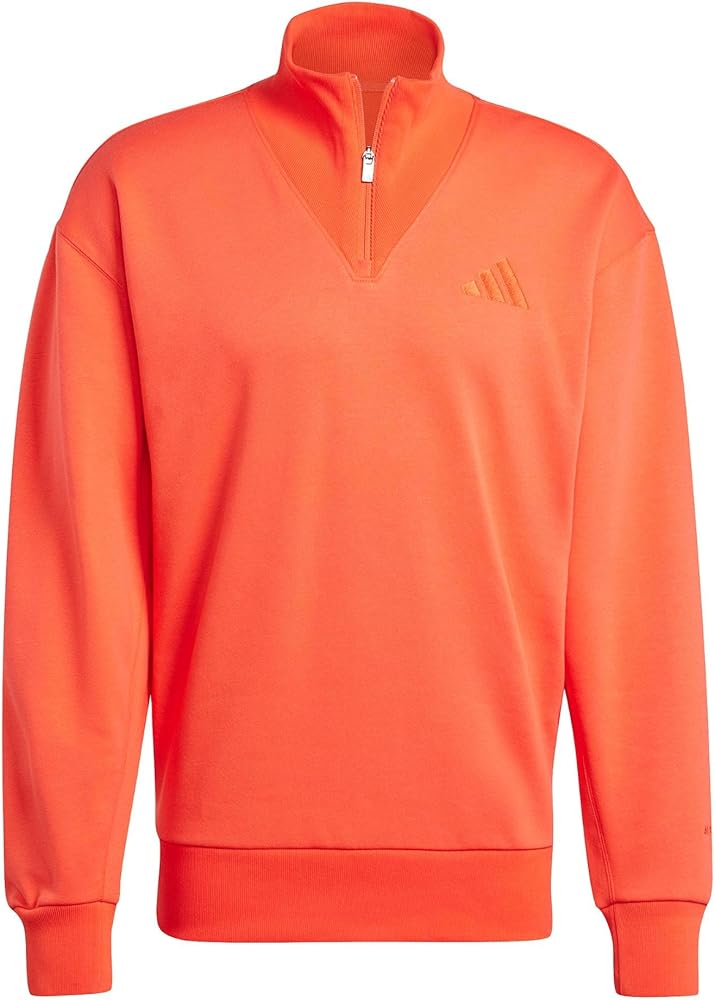 adidas Men's All Szn Fleece Quarter-Zip Crewneck Swearshirt