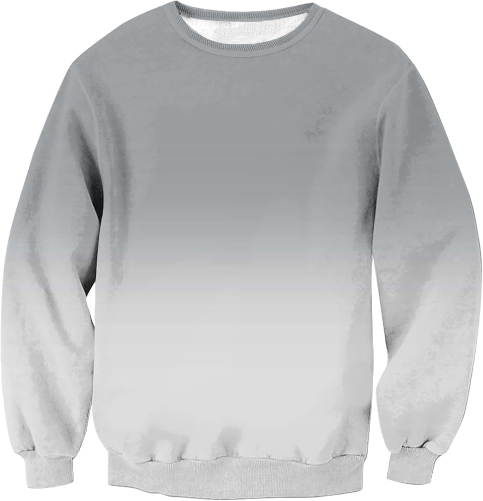 Mens Gradient Sweatshirt Fall Casual Stylish Long Sleeve Crewneck Athletic Workout Pullover Lightweight Basic Tops